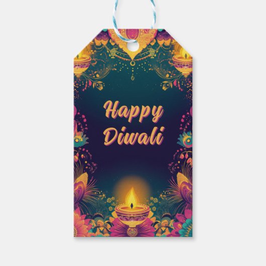 Benutzerdefinierter Text, Diwali Splendor - Light  Geschenkanhänger (Vorderseite)