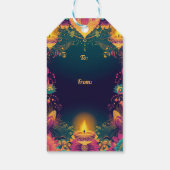 Benutzerdefinierter Text, Diwali Splendor - Light  Geschenkanhänger (Rückseite)