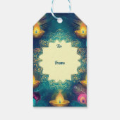 Benutzerdefinierter Text, Diwali Splendor Tag Glow Geschenkanhänger (Rückseite)
