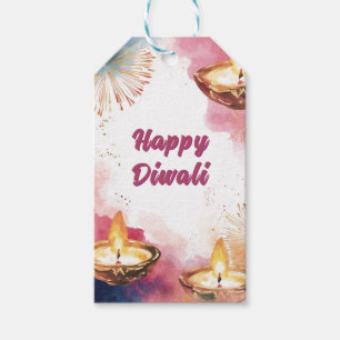 Benutzerdefinierter Text, Diwali Wasserfarbe Licht Geschenkanhänger