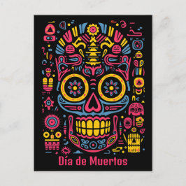 Benutzerdefinierter Text 💀 Doodstyle Día de Muert Postkarte