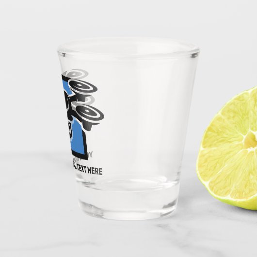 Benutzerdefinierter Text-Drossel Schnapsglas (Rechts)