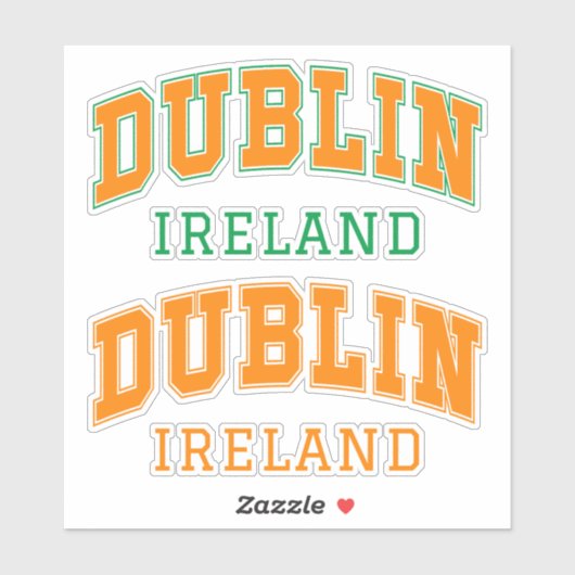 Benutzerdefinierter Text Dublin Irland Aufkleber (Blatt)