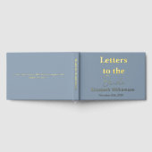 Benutzerdefinierter Text Dusty Blue Gold Briefe an Gästebuch (Voll)