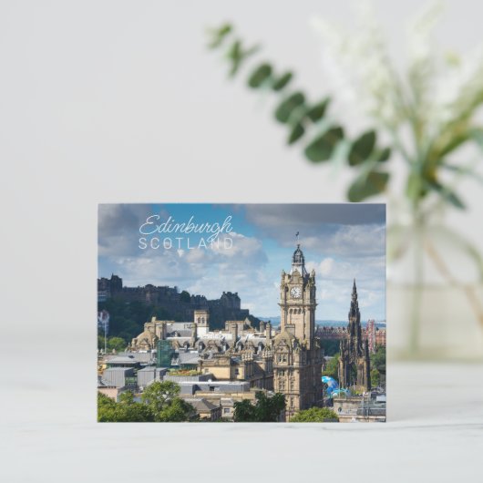 Benutzerdefinierter Text Edinburgh Schottland Postkarte (Stehend Vorderseite)