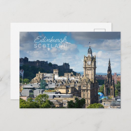 Benutzerdefinierter Text Edinburgh Schottland Postkarte (Vorne/Hinten)