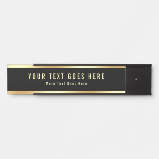 Benutzerdefinierter Text Einfache Vorlage Schwarz Türschild (Vorderseite )