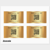 Benutzerdefinierter Text Eleganable QR Code Gold L Rechteckiger Aufkleber (Blatt)