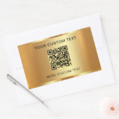 Benutzerdefinierter Text Eleganable QR Code Gold L Rechteckiger Aufkleber (Umschlag)