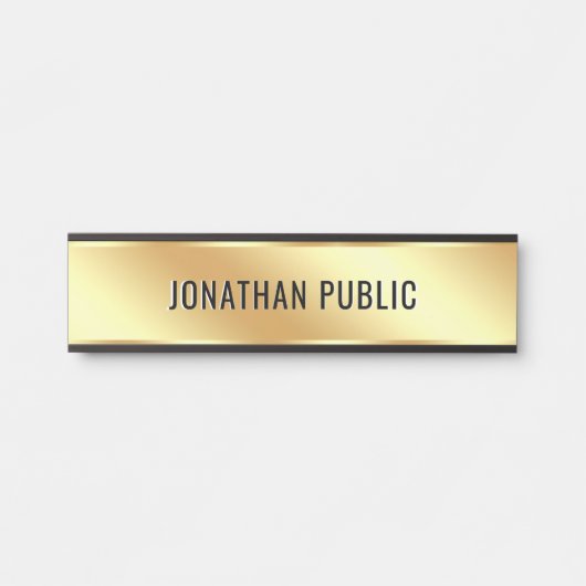 Benutzerdefinierter Text Elegant Modernes einfache Türschild (Vorderseite )