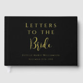 Benutzerdefinierter Text Elegante schwarze Buchsta Gästebuch (Vorderseite)