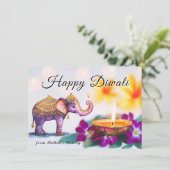 Benutzerdefinierter Text, Elephant Majestät Feiertagskarte (Stehend Vorderseite)