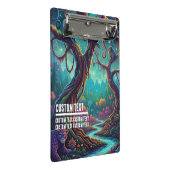 Benutzerdefinierter Text Enchanted Forest Mystisch Mini Klemmbrett (Schrägansicht)