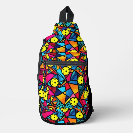 Benutzerdefinierter Text Energetic Pickleball Flow Crossbody Bag (Vorderseite)