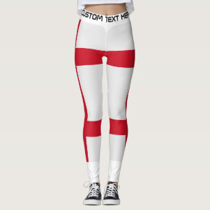 Benutzerdefinierter Text England Fußballfan Leggings