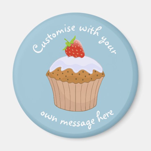 Benutzerdefinierter Text Erdbeerbun Cute Magnet (Vorne)