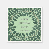 Benutzerdefinierter Text Eukalyptus Frame Napkin - Serviette (Vorderseite)