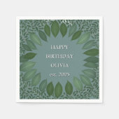 Benutzerdefinierter Text Eukalyptus Frame Napkin - Serviette (Vorderseite)