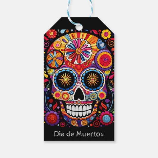 Benutzerdefinierter Text 💀 Exquisite Día de Muert Geschenkanhänger (Vorderseite)