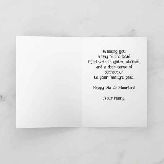Benutzerdefinierter Text 💀 Exquisite Día de Muert Karte (Innenseite)