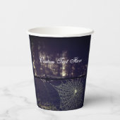 Benutzerdefinierter Text/ Fall Spooky Forest Creep Pappbecher (Rückseite)