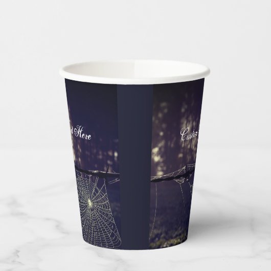 Benutzerdefinierter Text/ Fall Spooky Forest Creep Pappbecher (Links)