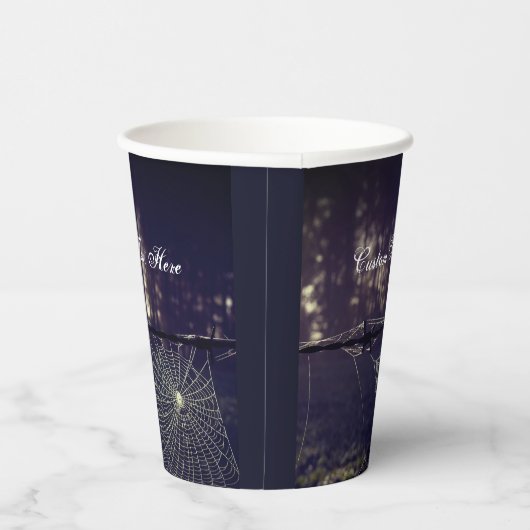 Benutzerdefinierter Text/ Fall Spooky Forest Creep Pappbecher (Rechts)