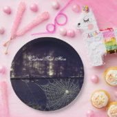 Benutzerdefinierter Text/ Fall Spooky Forest Creep Pappteller (Party)