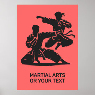 Benutzerdefinierter Text & Farbe Kampfsport Poster