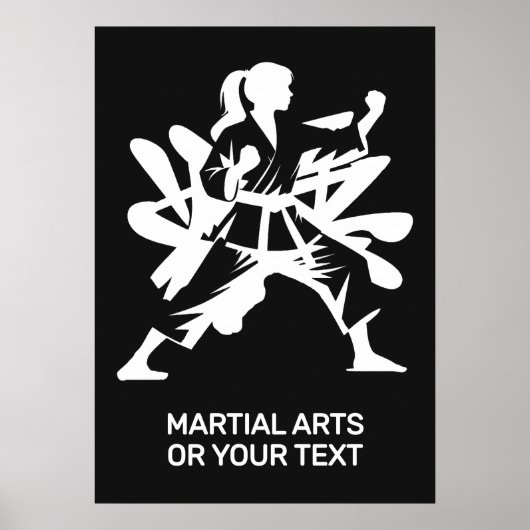 Benutzerdefinierter Text & Farbe Kampfsport Poster (Vorne)