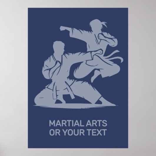 Benutzerdefinierter Text & Farbe Kampfsport Poster (Vorne)