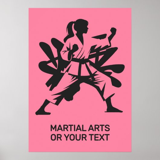 Benutzerdefinierter Text & Farbe Kampfsport Poster (Vorne)