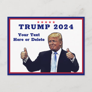 Benutzerdefinierter Text/Farbe RWB Trump 2024 wirf Postkarte