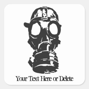 Benutzerdefinierter Text/Farbe Schwarze Retro-Gasm Quadratischer Aufkleber