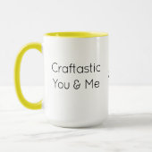 Benutzerdefinierter Text, farbenfrohe Craftastic Y Tasse (Links)