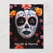 Benutzerdefinierter Text 💀 farbenfrohe La Catrina Postkarte (Vorderseite)