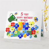 Benutzerdefinierter Text Farbige Blume Design Kind Karte (Gelbe Blume)