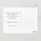 Benutzerdefinierter Text 💀 farbige Día de Muertos Postkarte (Rückseite)