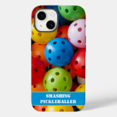 Benutzerdefinierter Text Farbige Pickleballs iPhon Case-Mate iPhone Hülle (Rückseite)
