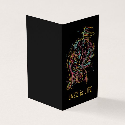 Benutzerdefinierter Text Farbiger Jazzplayer (Vorderseite)