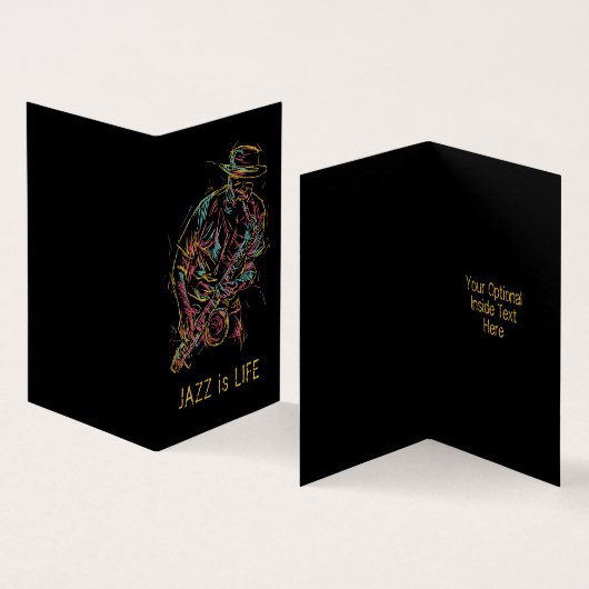 Benutzerdefinierter Text Farbiger Jazzplayer (Innenseite und Außenseite)