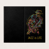 Benutzerdefinierter Text Farbiger Jazzplayer (Außenseite Aufgefaltet)