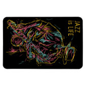 Benutzerdefinierter Text Farbiger Jazzplayer Magnet (Horizontal)