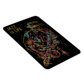 Benutzerdefinierter Text Farbiger Jazzplayer Magnet (Rechte Seite)