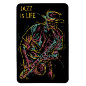 Benutzerdefinierter Text Farbiger Jazzplayer Magnet (Vertikal)