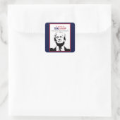 Benutzerdefinierter Text/FarbTrump '24 Foto Rot We Quadratischer Aufkleber (Tasche)