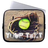 Benutzerdefinierter Text-Fastfeld-Softball-Laptop- Laptopschutzhülle (Vorderseite)