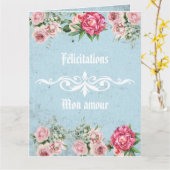 Benutzerdefinierter Text Féliciton aus der Rustika Karte (Gelbe Blume)