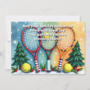 🎾🎄Benutzerdefinierter Text, Festiver Dreier-Sch Feiertagskarte