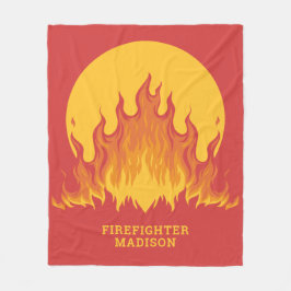 Benutzerdefinierter Text-Firefighter Fleecedecke